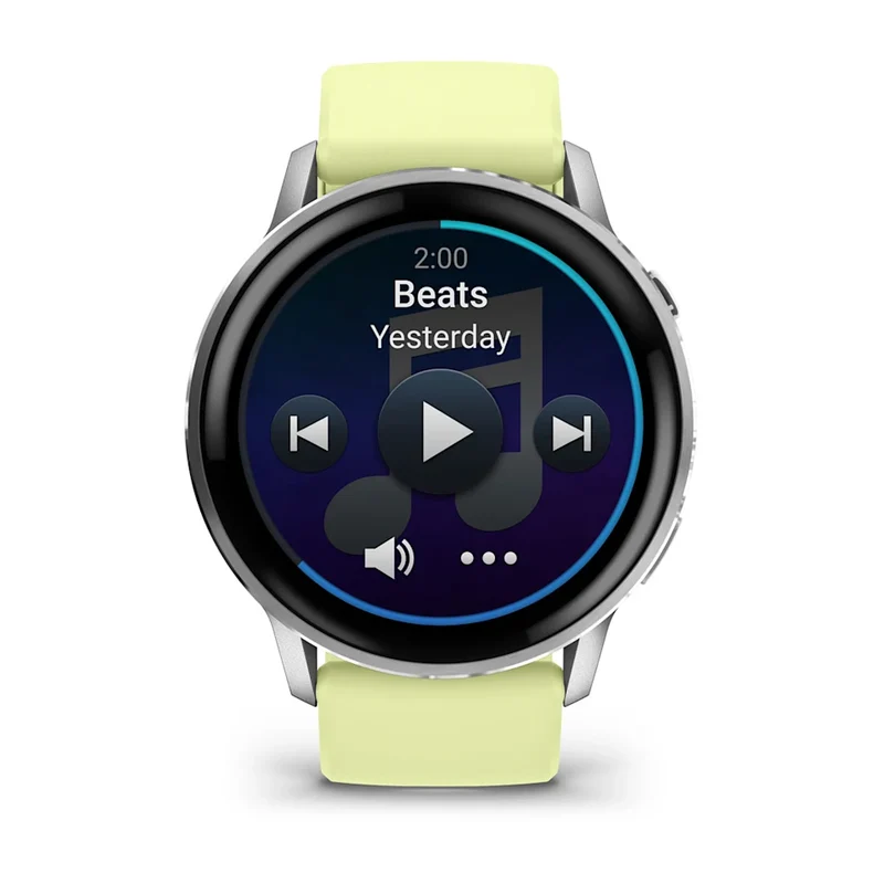 Garmin Venu® 4 - 45 mm Grau/Silber mit Schnellwechsel-Silikon-Armband 22 mm Zitrone