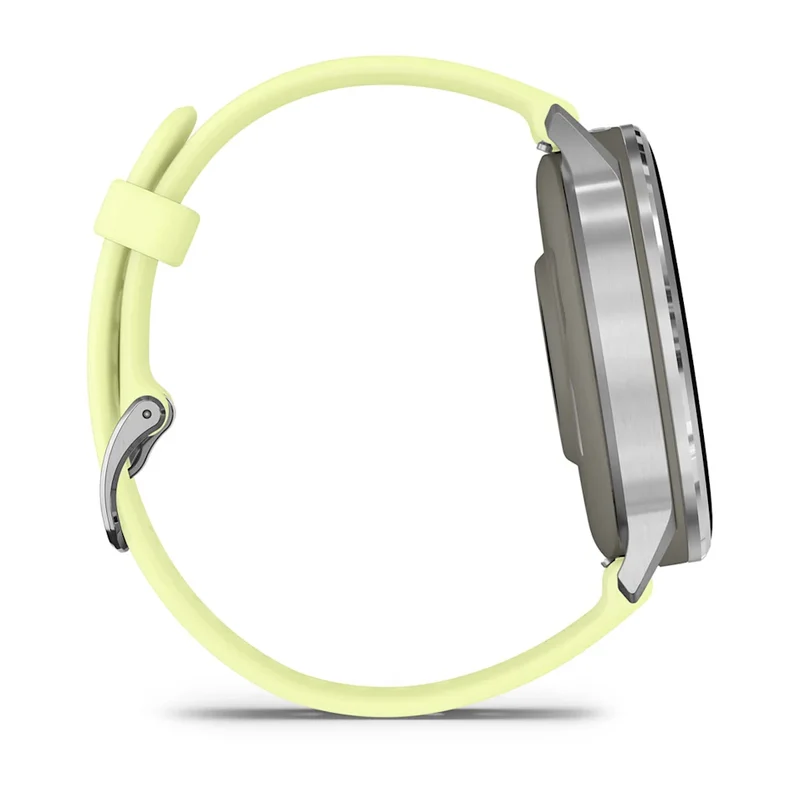 Garmin Venu® 4 - 45 mm Grau/Silber mit Schnellwechsel-Silikon-Armband 22 mm Zitrone