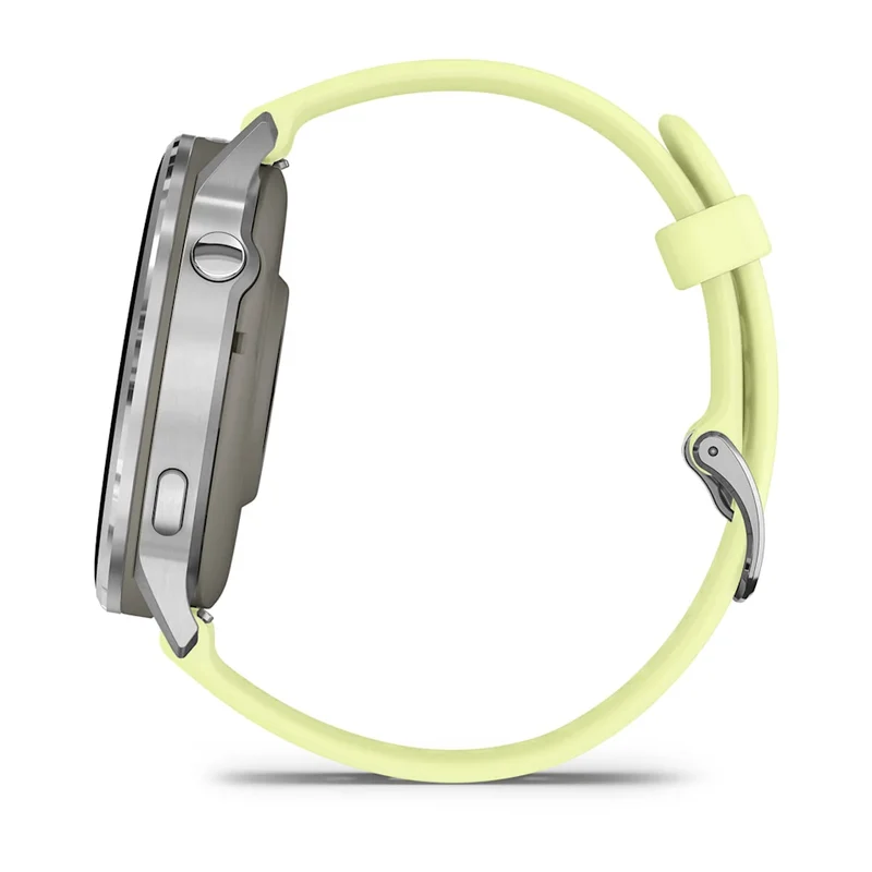 Garmin Venu® 4 - 45 mm Grau/Silber mit Schnellwechsel-Silikon-Armband 22 mm Zitrone