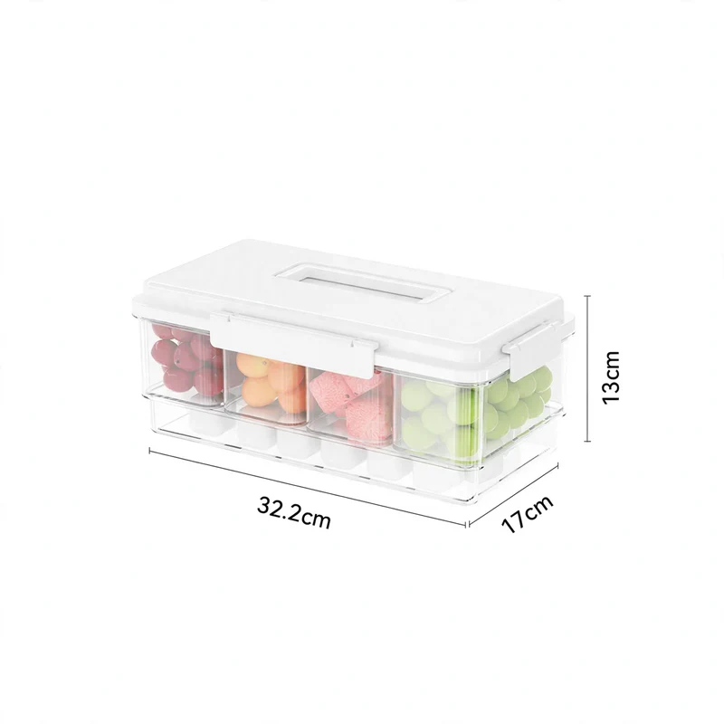 Geteilte Frischhaltebox mit Tragegriff, 1–2 L