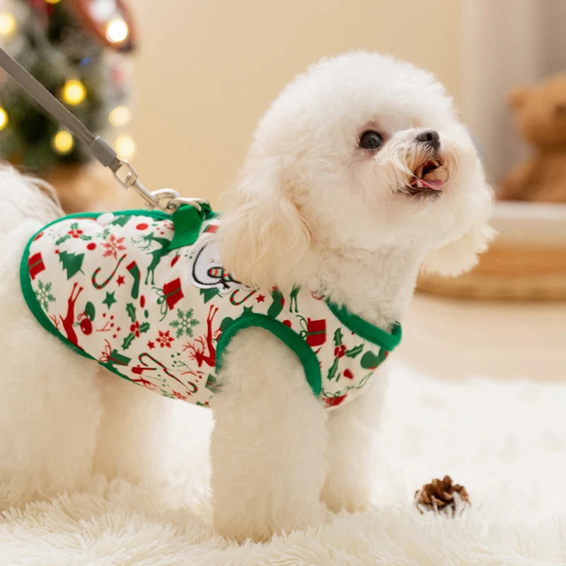 Wärmeweste für kleine Hunde mit Schneemann-Design