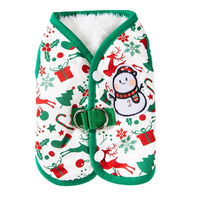 Wärmeweste für kleine Hunde mit Schneemann-Design