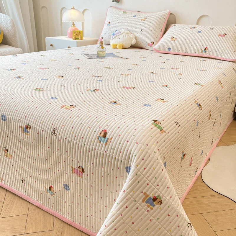 Baumwoll-Tagesdecke mit Babyfleece, 3-teilig