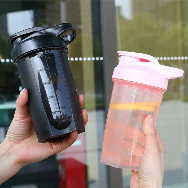 Protein-Shaker aus Kunststoff, 500 ml, tragbar