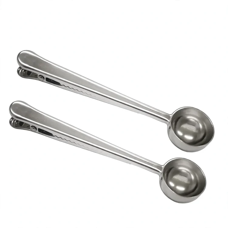 2-in-1 Kaffeelöffel und Klemme aus Edelstahl