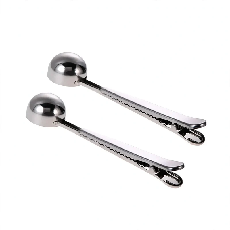 2-in-1 Kaffeelöffel und Klemme aus Edelstahl