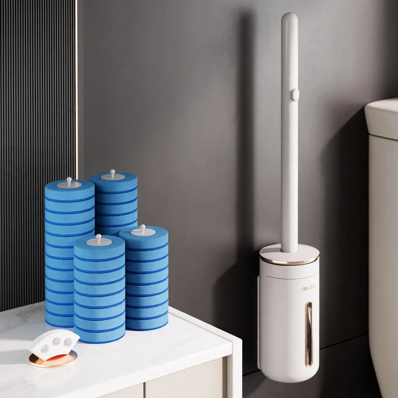 Toilettenbürste mit austauschbaren Bürstenköpfen