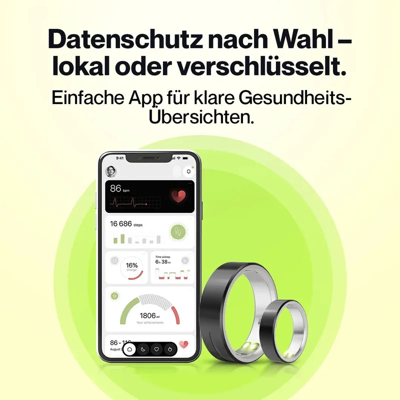 Kardena CARE Life 3 – Gesundheitsring mit SOS-Funktion, Schlafanalyse & Vitalmessung
