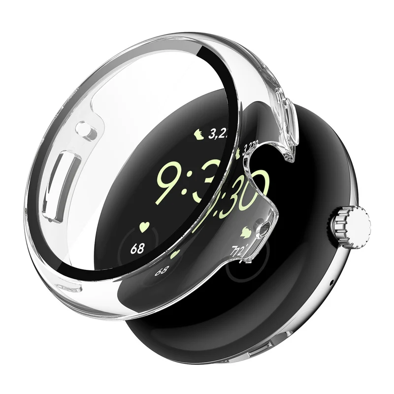 Mega Gut Google Pixel Watch 4 45mm Glas und Silikon Hülle