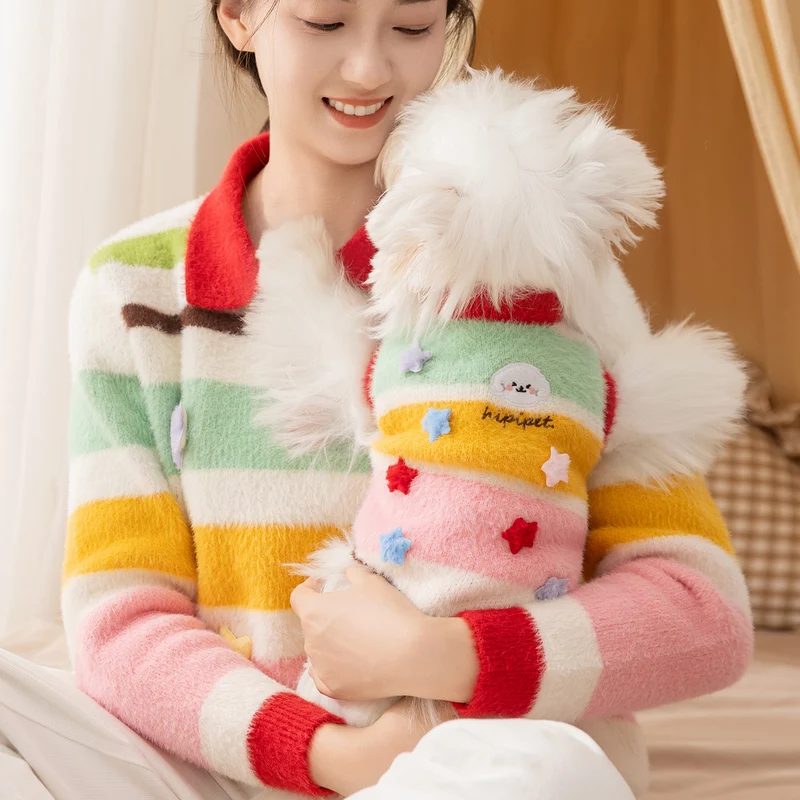 Hundepullover Fleece, Cartoon-Sterne, Herbst-Winter