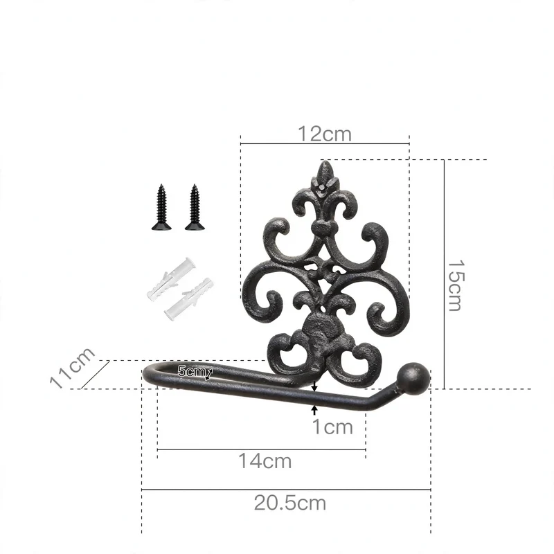 Wandhalter aus Gusseisen für Handtücher und Papier
