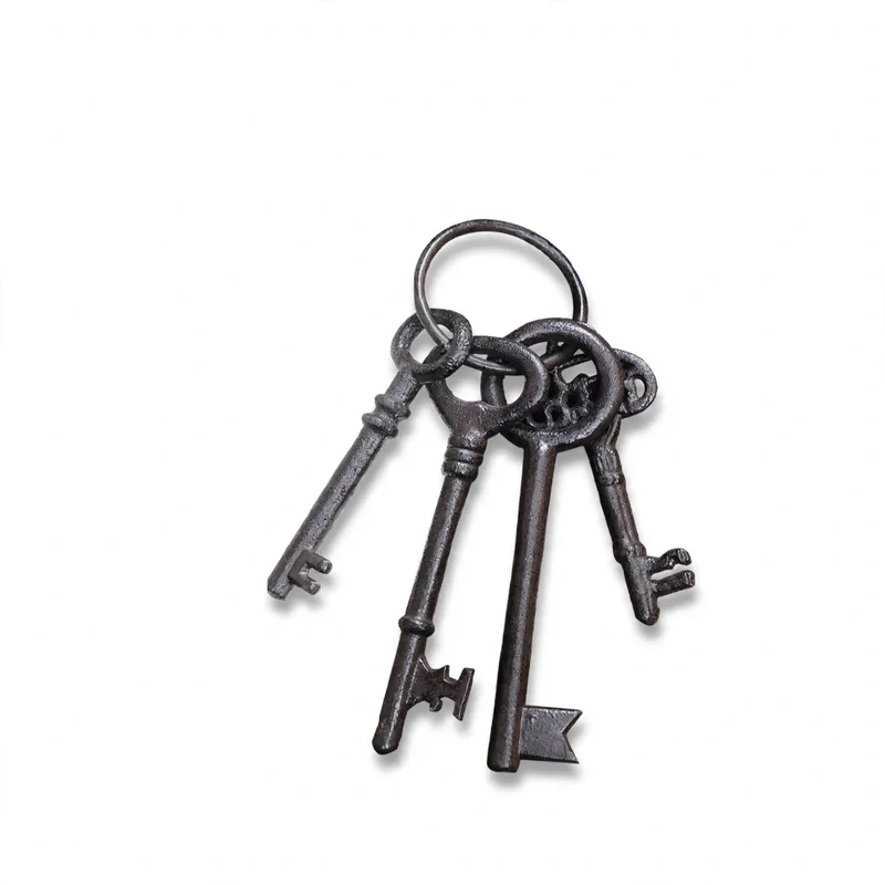Wandhaken aus Eisen mit Schlüsselmotiven