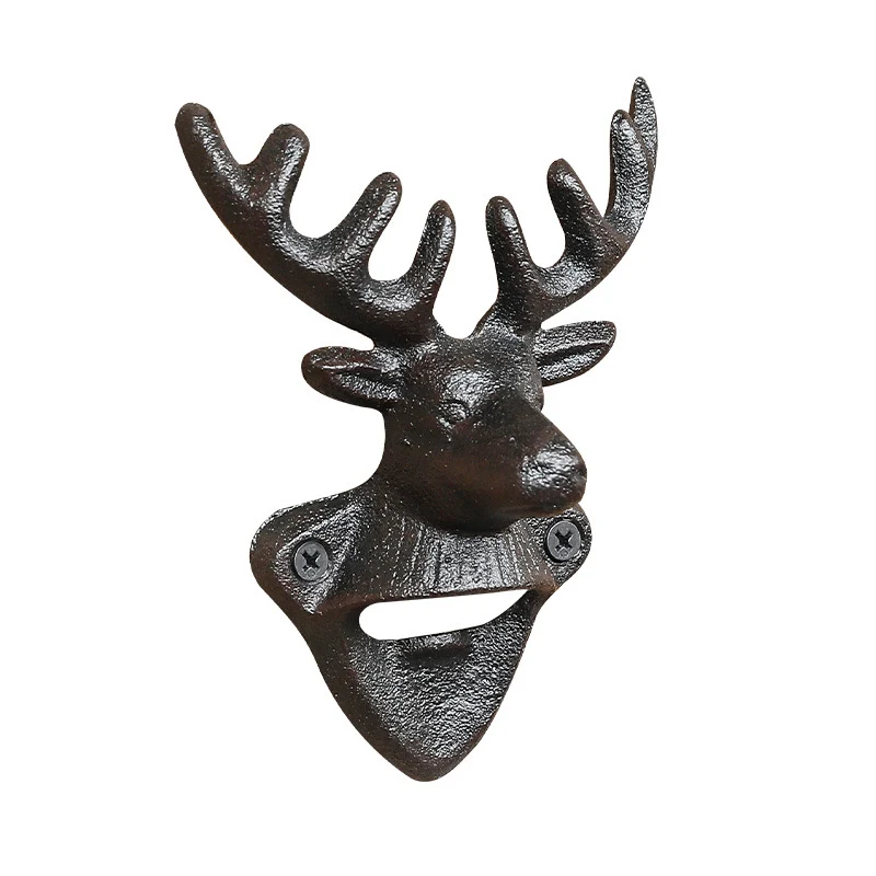 Wandflaschenöffner, Eisen, Tierkopf-Design