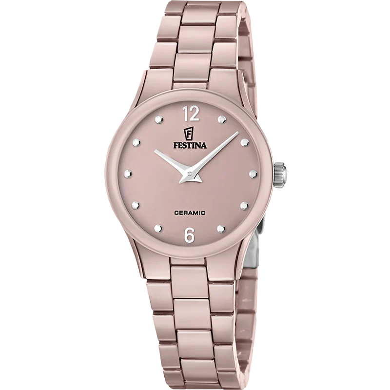 Festina F20751/4 Damenuhr Braun • Keramikgehäuse & Keramikarmband • Mineralglas