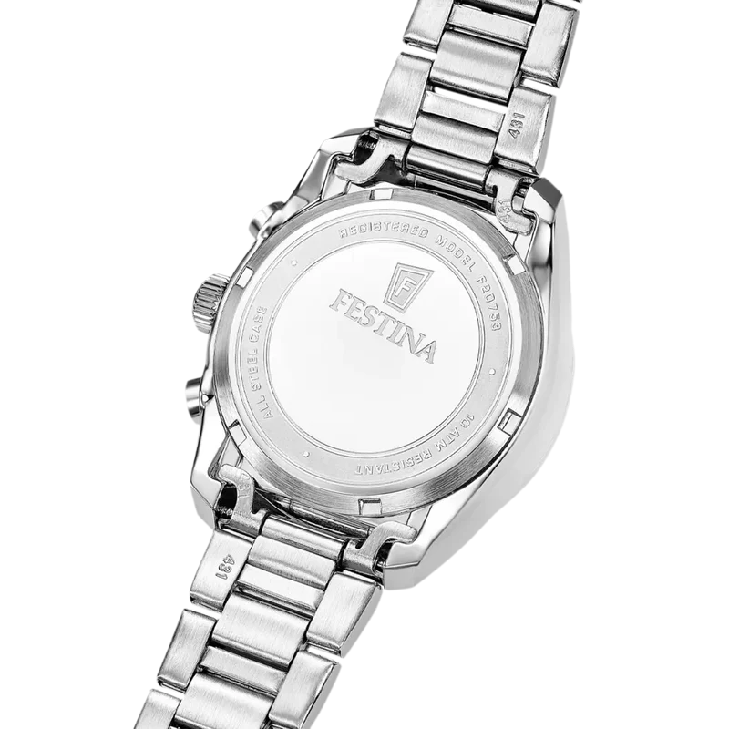 Festina Boyfriend F20753/5 Unisex Armbanduhr Silber • Chronograph • Mineralglas