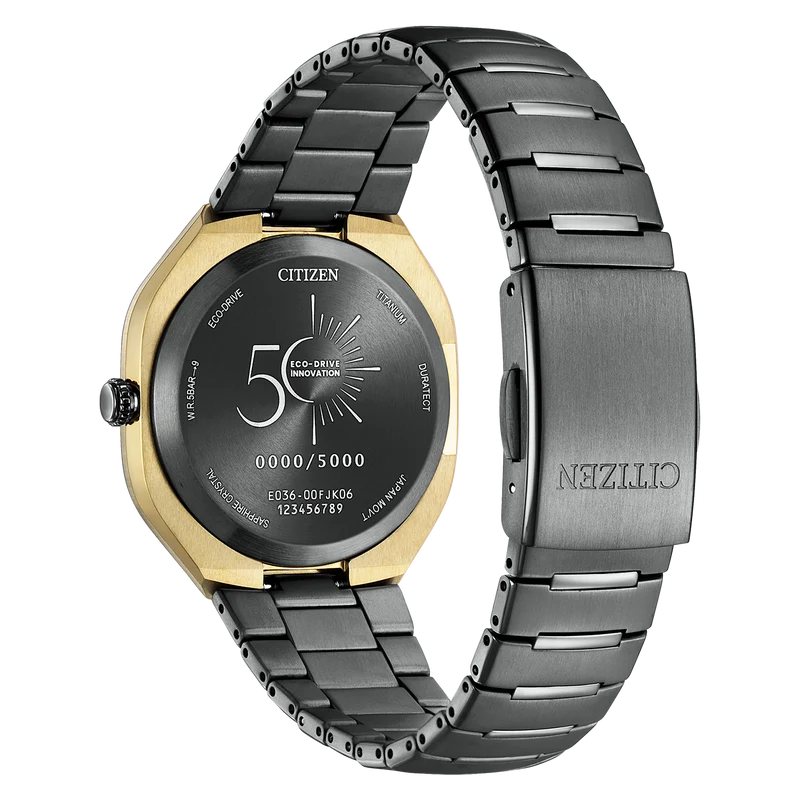 Citizen PHOTON BJ6569-59X Herren Armbanduhr Schwarz-Gold • Limitierte Auflage • Super Titanium