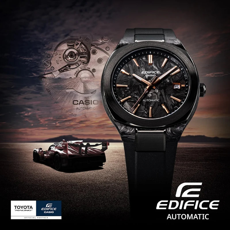 Casio EFK-200XPB-1AER Edifice Herrenuhr Schwarz • Automatikwerk Made in Japan • Forged Carbon Gehäuse