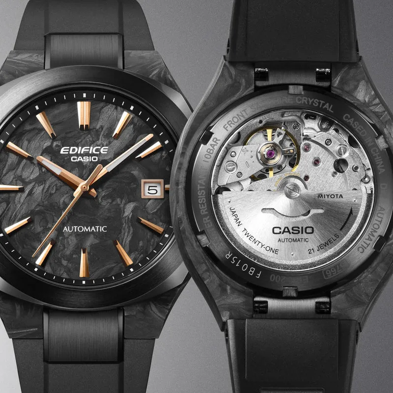 Casio EFK-200XPB-1AER Edifice Herrenuhr Schwarz • Automatikwerk Made in Japan • Forged Carbon Gehäuse