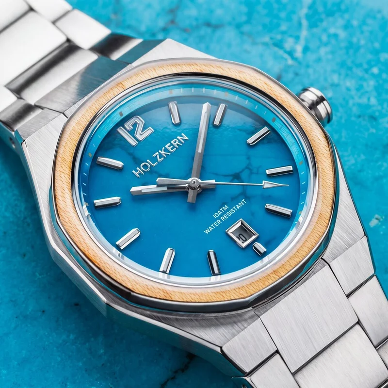 Holzkern Libertalia Libertalia Herren Armbanduhr Silberfarben • Mineralglas mit Antireflex • Japanisches Quarzwerk