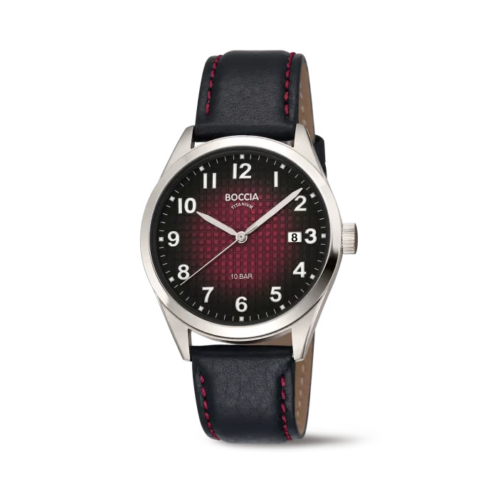 Boccia Classic 3682-03 Herrenuhr Dunkelblau • Saphirglas • Leichtes Titangehäuse