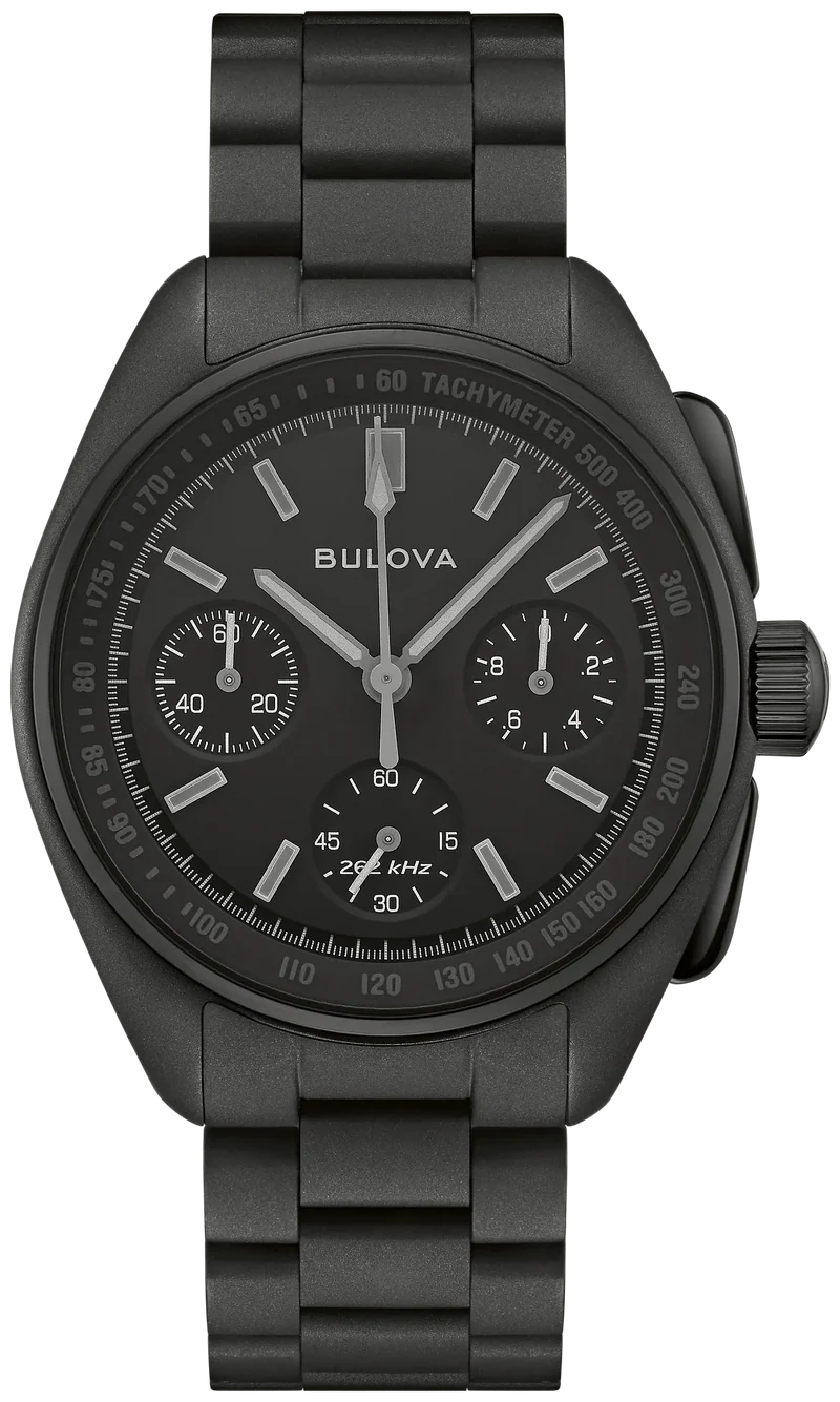Bulova Lunar Pilot Black Hole 98A335 Herrenuhr Schwarz • Chronograph Limited Edition • Saphirglas