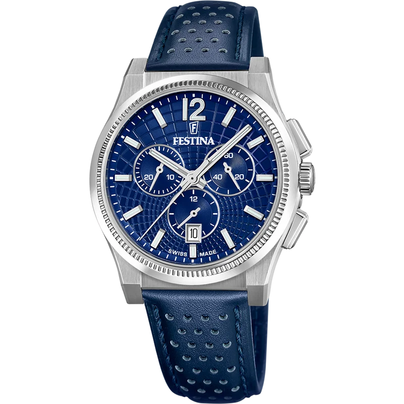 Festina Rivé F20060/2 Herren Armbanduhr Blau • Automatikwerk Swiss Made • Saphirglas