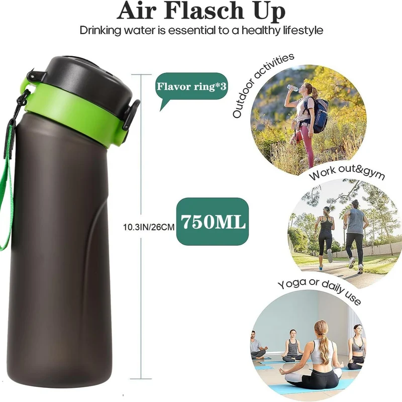Trinkflasche mit Geschmacksringen, 750 ml