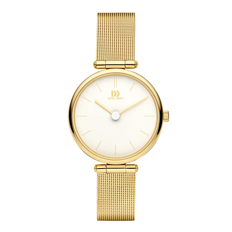 Danish Design Pure IV05Q1269 Rosalyn Damen Armbanduhr Gold • Mineralglas • Mesh-Armband
