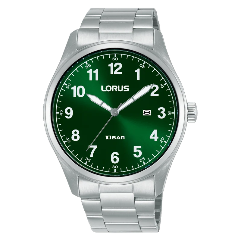 Lorus Sports RH975SX9 Herrenuhr • Dunkelgrünes Sunray-Zifferblatt • 10 bar Wasserdicht