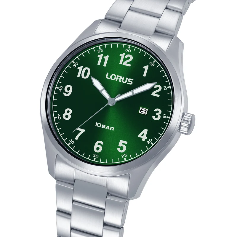 Lorus Sports RH975SX9 Herrenuhr • Dunkelgrünes Sunray-Zifferblatt • 10 bar Wasserdicht