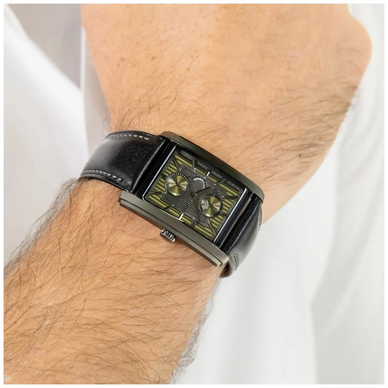 BOSS Principle Dress 1514317 Herrenuhr Olivgrün • Rechteckiges Edelstahlgehäuse • Mineralglas