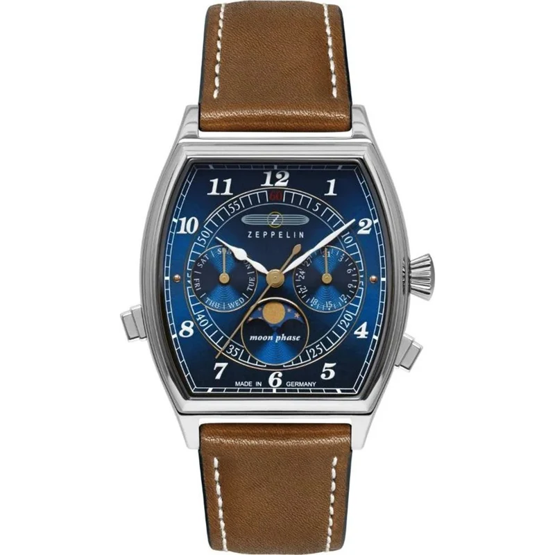 Zeppelin Metropolis 8336-3 Herrenuhr Blau • Mondphase • Made in Germany