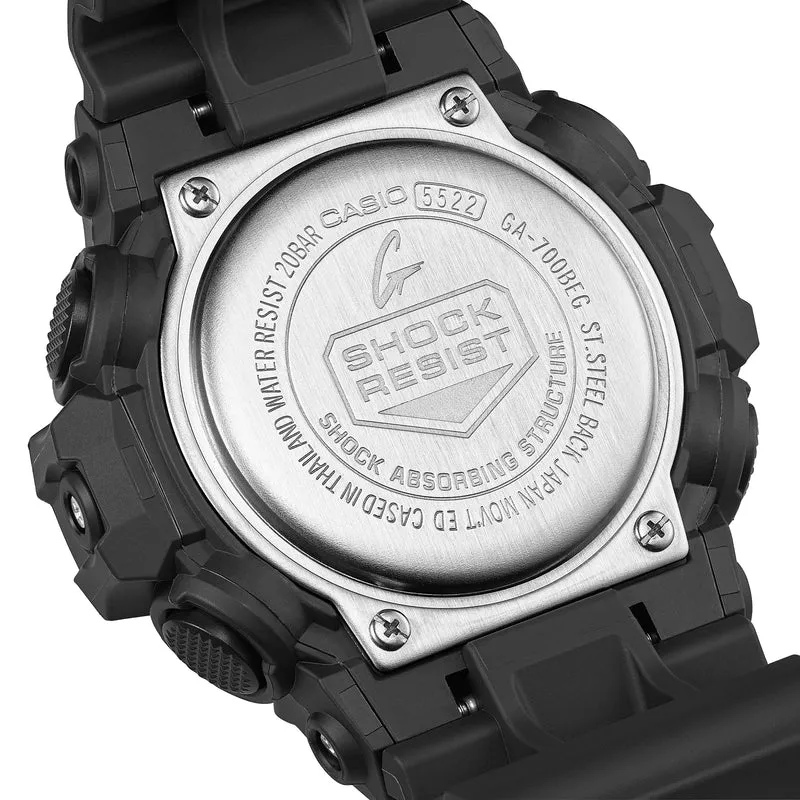Casio G-Shock GA-700BEG-1AER Herrenuhr Schwarz-Elektrogrün • Analog-Digital • 20 bar wasserdicht