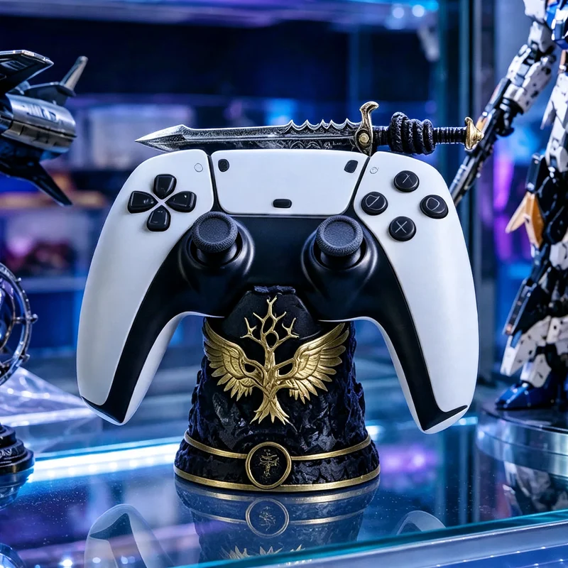 Spielecontroller-Ständer, handbemalte Kunstharzfigur
