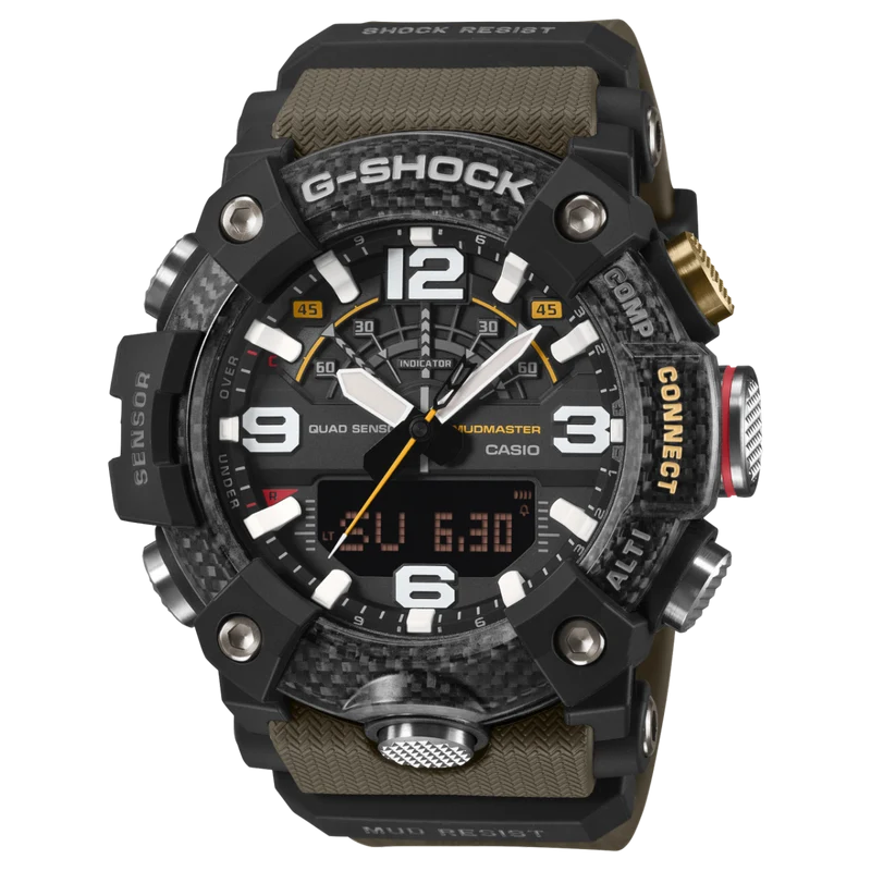Casio G-Shock Mudmaster GG-B100X-1AER Herrenuhr Schwarz • Kohlefaserverstärktes Gehäuse • Digitaler Kompass & Höhenmesser