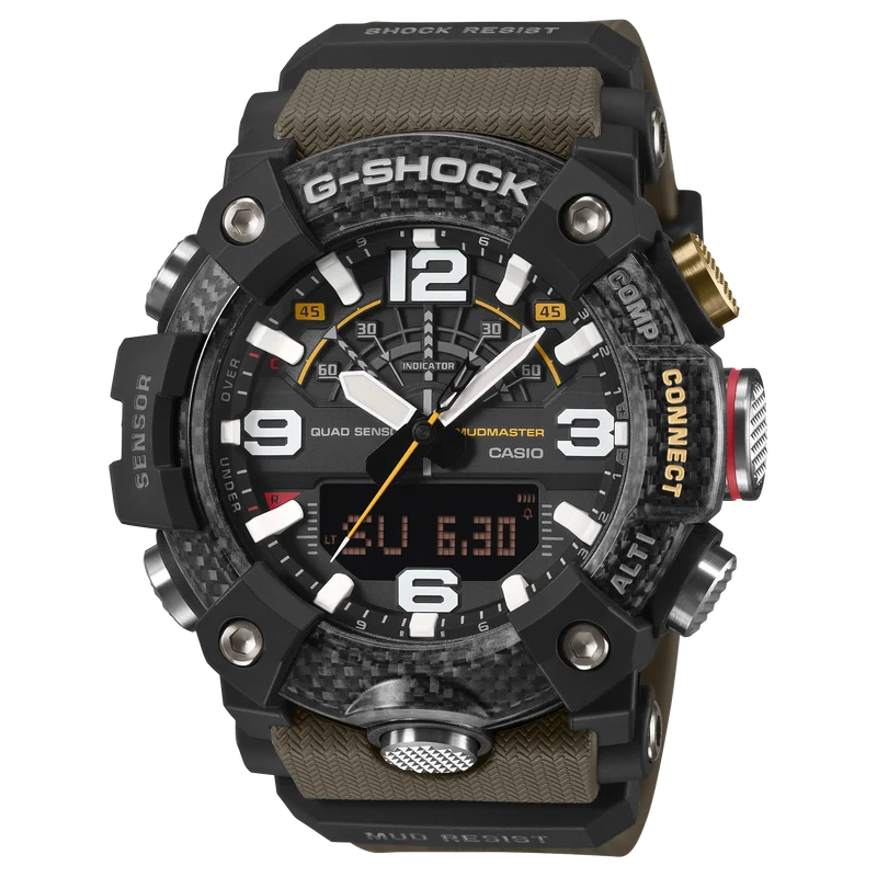Casio G-Shock Mudmaster GG-B100X-1AER Herrenuhr Schwarz • Kohlefaserverstärktes Gehäuse • Digitaler Kompass & Höhenmesser