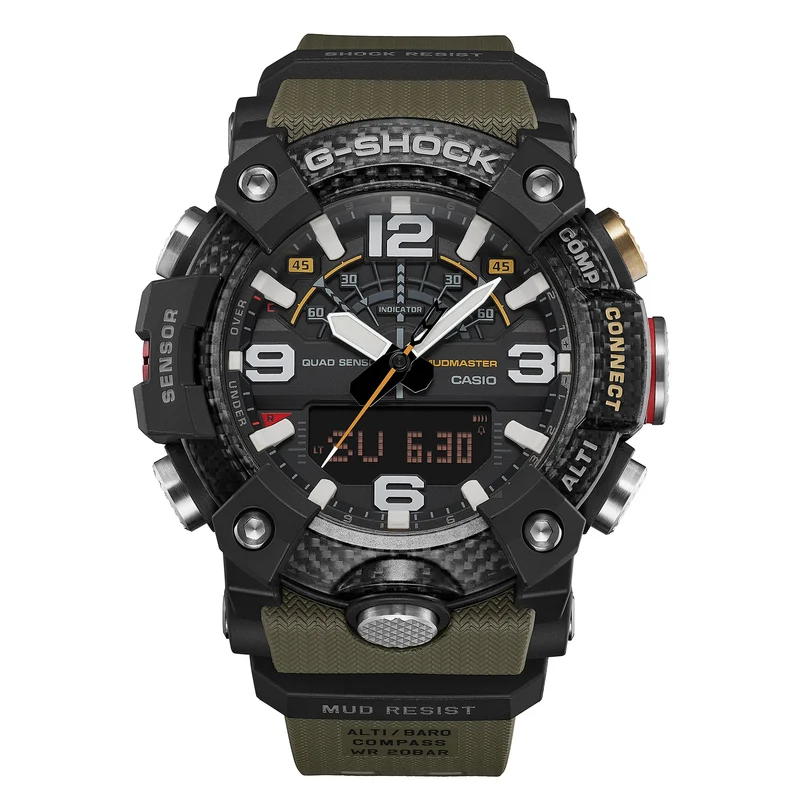 Casio G-Shock Mudmaster GG-B100X-1AER Herrenuhr Schwarz • Kohlefaserverstärktes Gehäuse • Digitaler Kompass & Höhenmesser