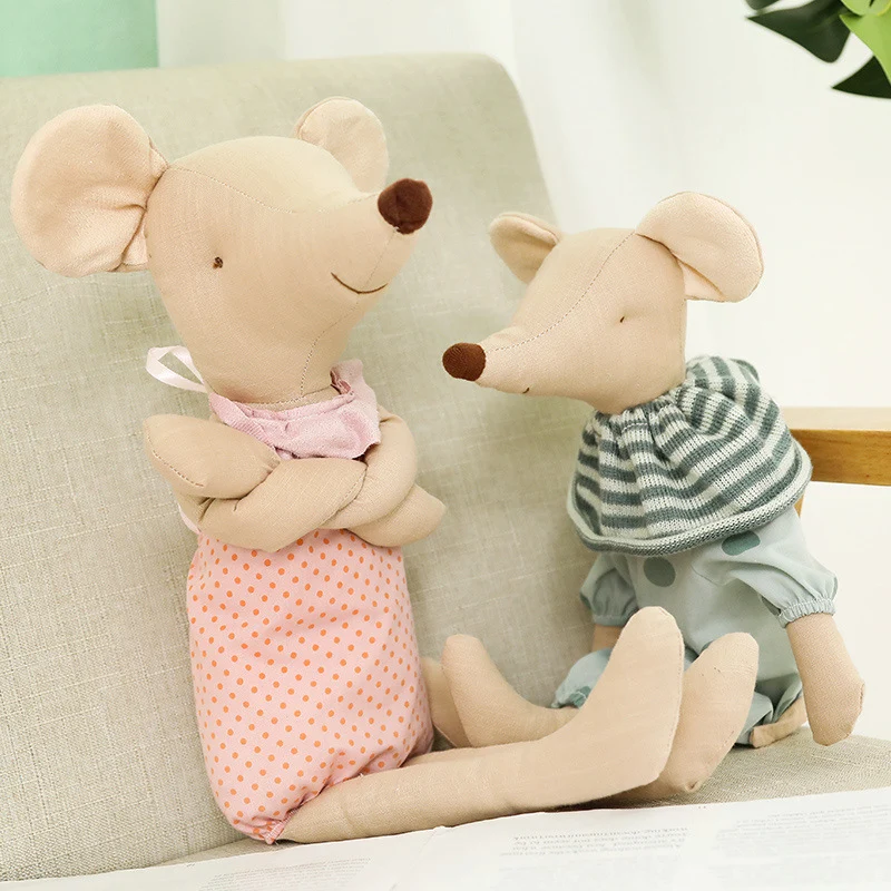 Plüsch-Maus mit Kleidung, 35–60 cm, Polyester