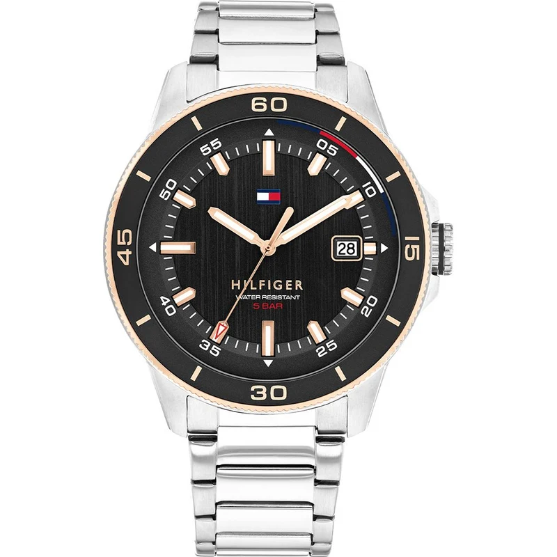 Tommy Hilfiger 1792228 Herren Armbanduhr Schwarz • Mineralglas • Edelstahlband