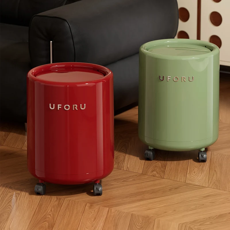 Mülleimer mit Deckel und Rollen, 12 L, Kunststoff