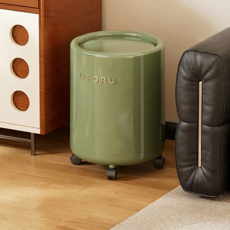 Mülleimer mit Deckel und Rollen, 12 L, Kunststoff