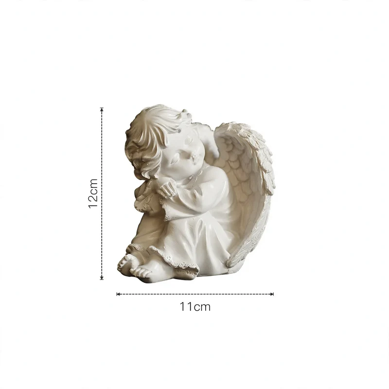 Miniatur-Engel-Figur aus Kunstharz, Tischdeko