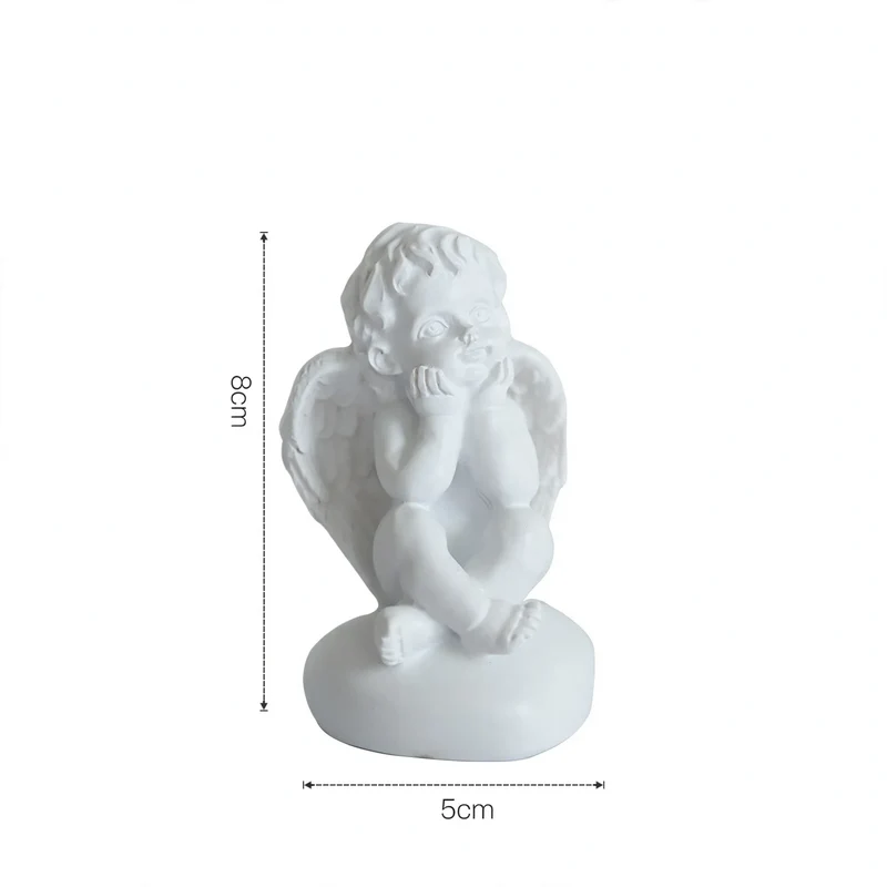 Miniatur-Engel-Figur aus Kunstharz, Tischdeko