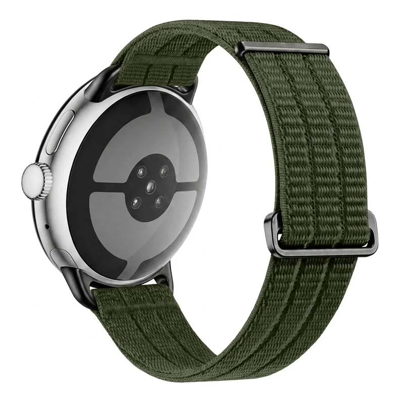 Google Pixel Watch 4 - 45mm Nylon Air Armband (Dunkelgrün)