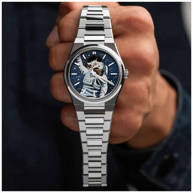 Festina x IFL Watches Astronaut F20053/2S Herren Armbanduhr • Handbemaltes Zifferblatt • Swiss Automatic