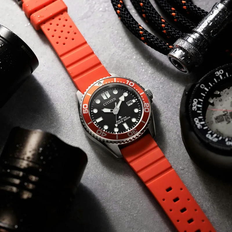 Citizen Promaster Marine BN0268-01E Herren Armbanduhr Schwarz/Orange • Saphirglas • Eco-Drive Solar