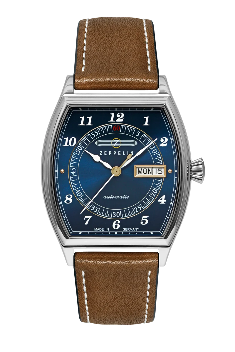 Zeppelin Metropolis 8360-3 Herren • Automatikwerk mit Sichtboden • Day-Date-Anzeige