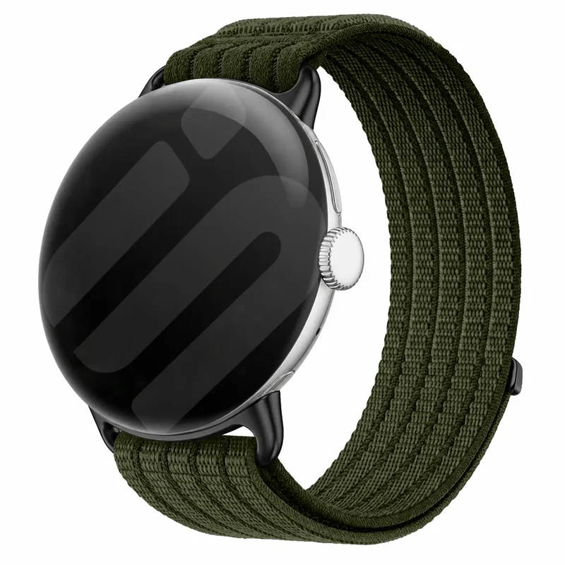Google Pixel Watch 3 - 45mm Ultradünnes Nylonband (Dunkelgrün)