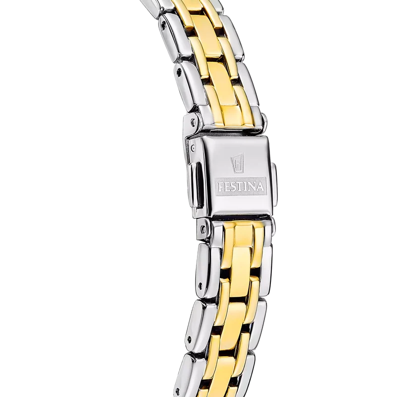 Festina Mademoiselle F20792/3 Damen Armbanduhr Schwarz • Saphirglas • Edelstahl-Armband Gold