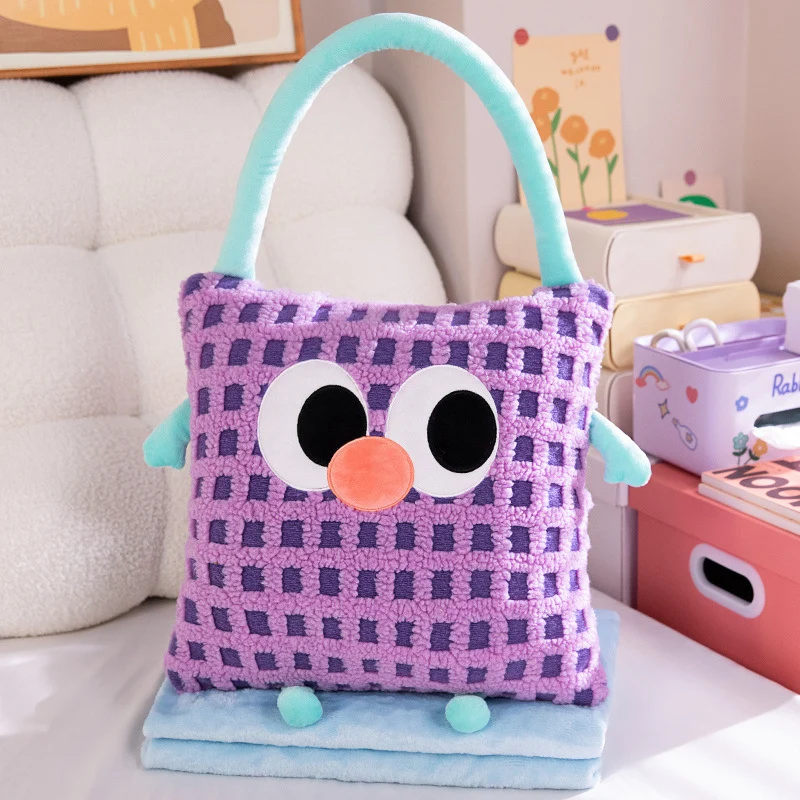 Kuschelkissen und Decke 2-in-1, Streifenmuster